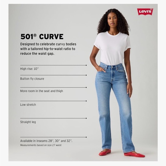 Levi's Women's 501 Curve Jeans, (New) Play On Ref (Stretch), 31 Regular - Picture 1 of 7